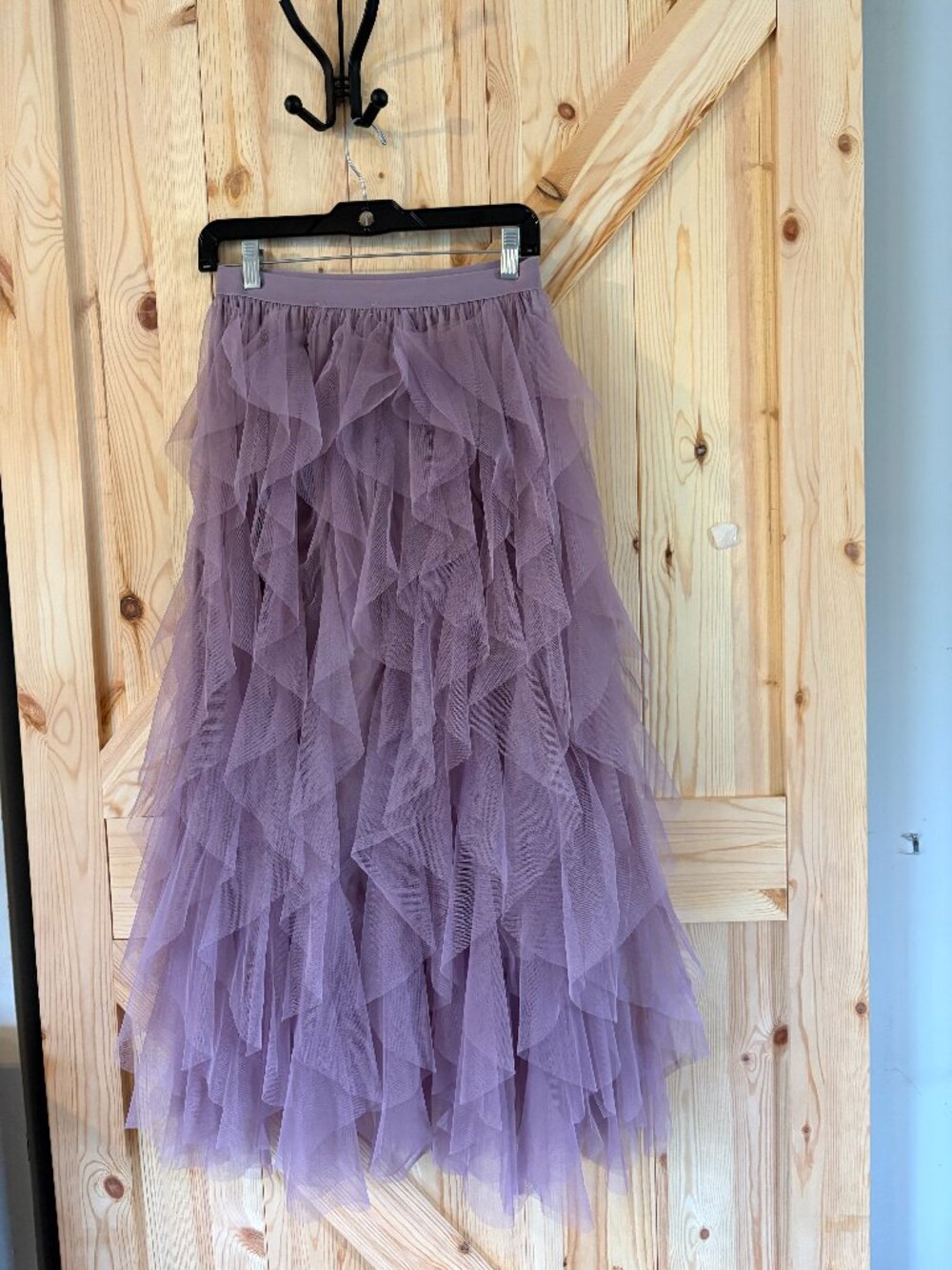 SOHO Apparel Lavender Tulle Midi Skirt NWT Layered Ruffle Mesh Skirt